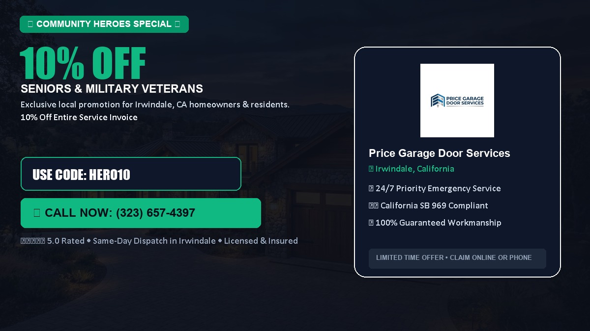 10% OFF Senior Citizens (65+) & Military / Veteran Community Discount in Irwindale, CA
